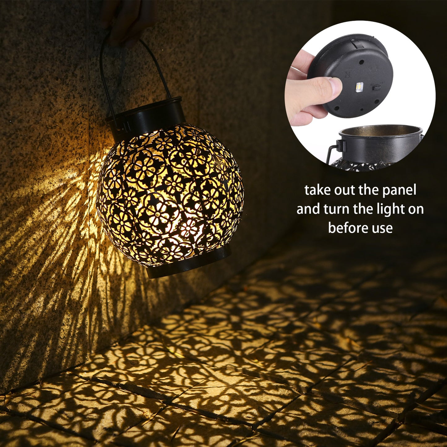 Solar Lantern LED Wrought Iron Lantern