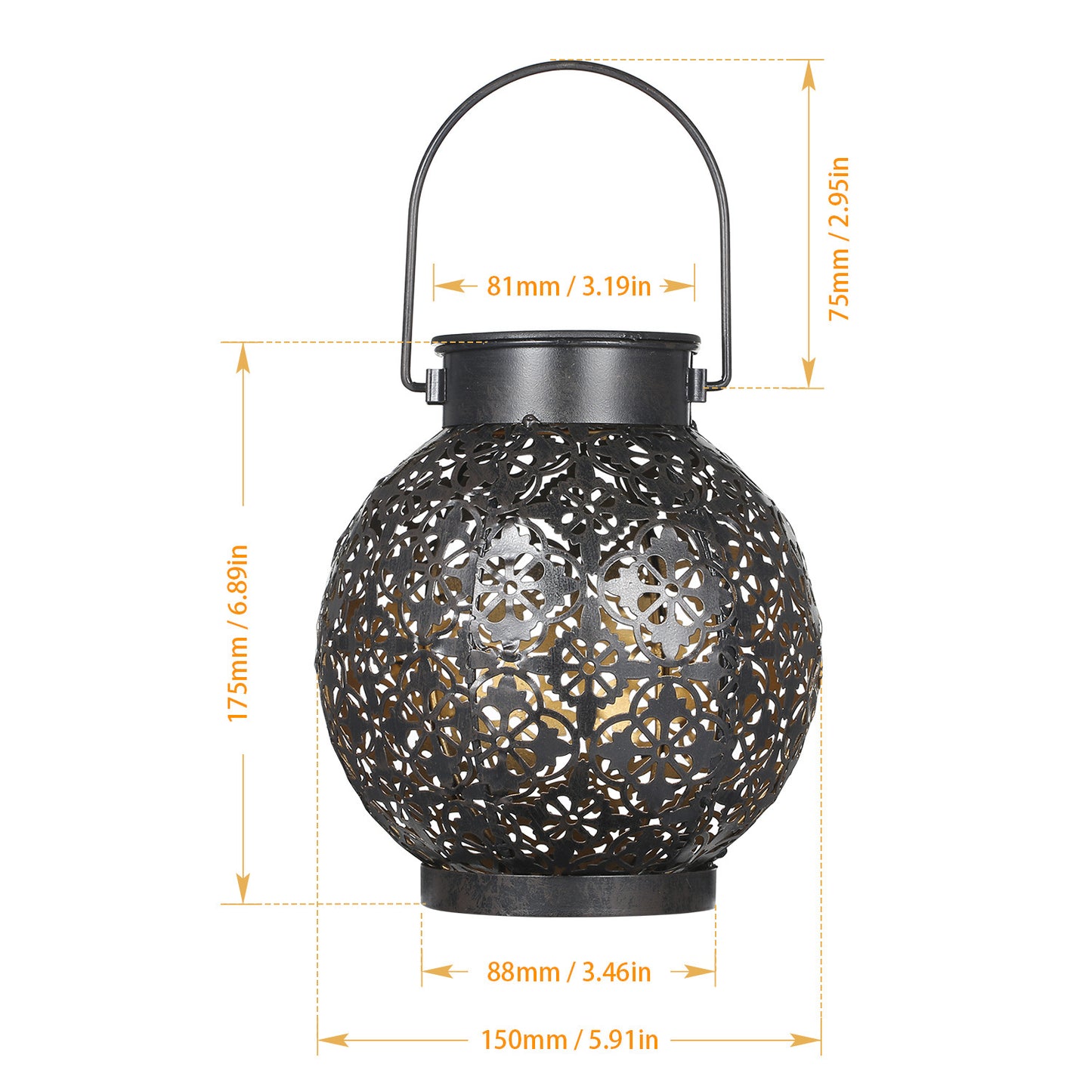 Solar Lantern LED Wrought Iron Lantern