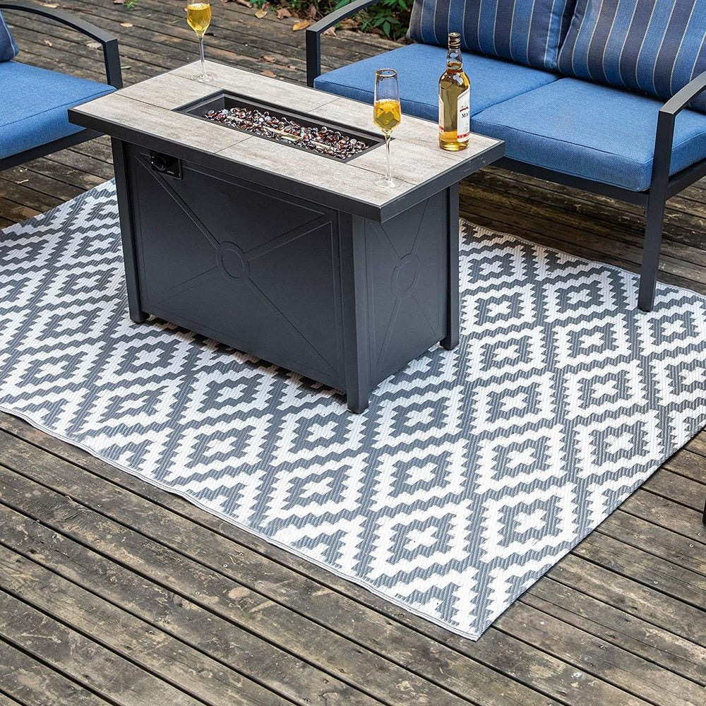 [Clearance] Non-slip Rug for Outdoor Patio Portable Woven Picnic Mat Easy Cleaning Reversible Carpet Multifunctional Floor Mat Home Decor