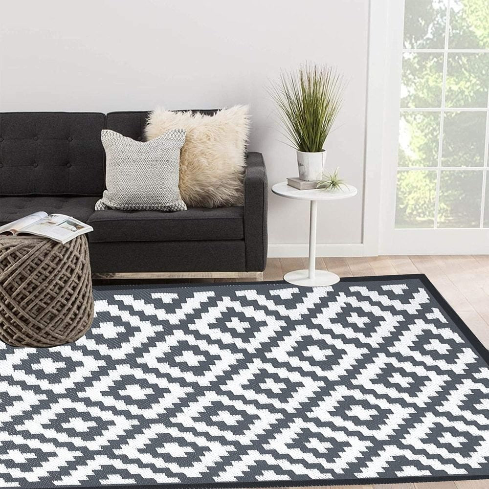 [Clearance] Non-slip Rug for Outdoor Patio Portable Woven Picnic Mat Easy Cleaning Reversible Carpet Multifunctional Floor Mat Home Decor