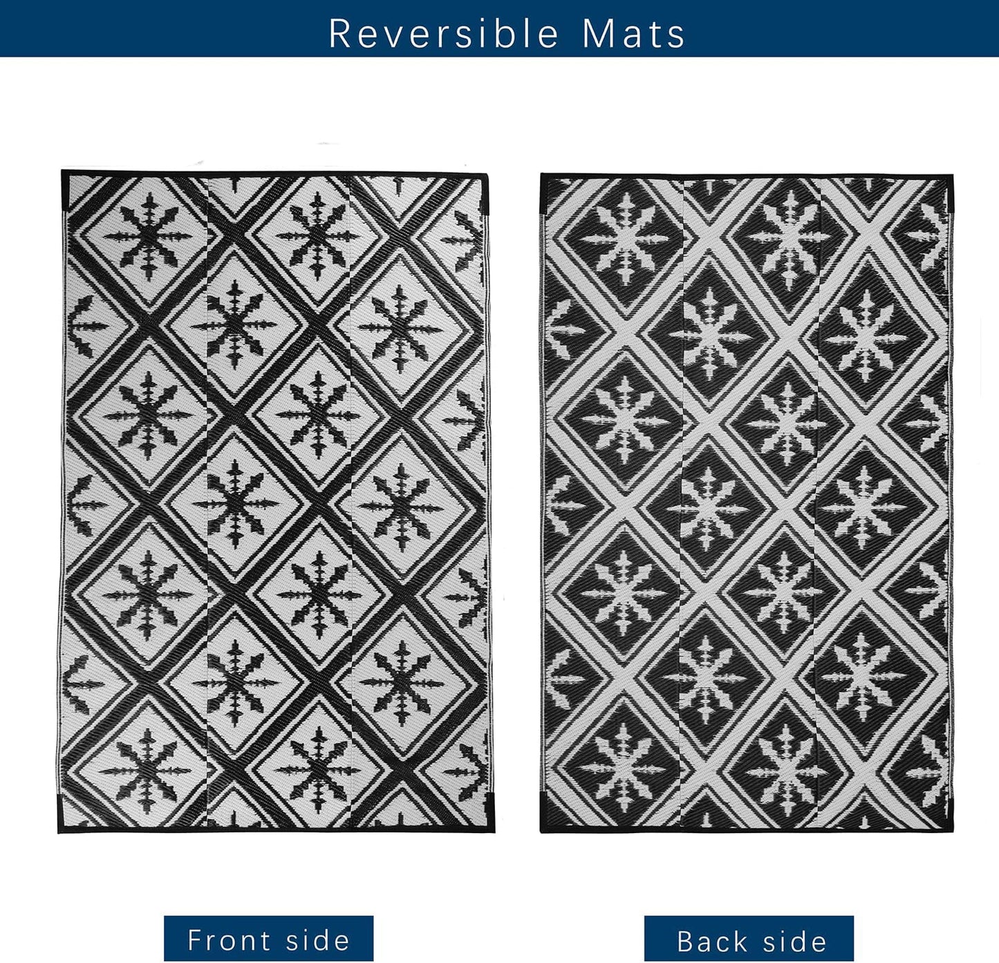 [Clearance] Non-slip Rug for Outdoor Patio Portable Woven Picnic Mat Easy Cleaning Reversible Carpet Multifunctional Floor Mat Home Decor