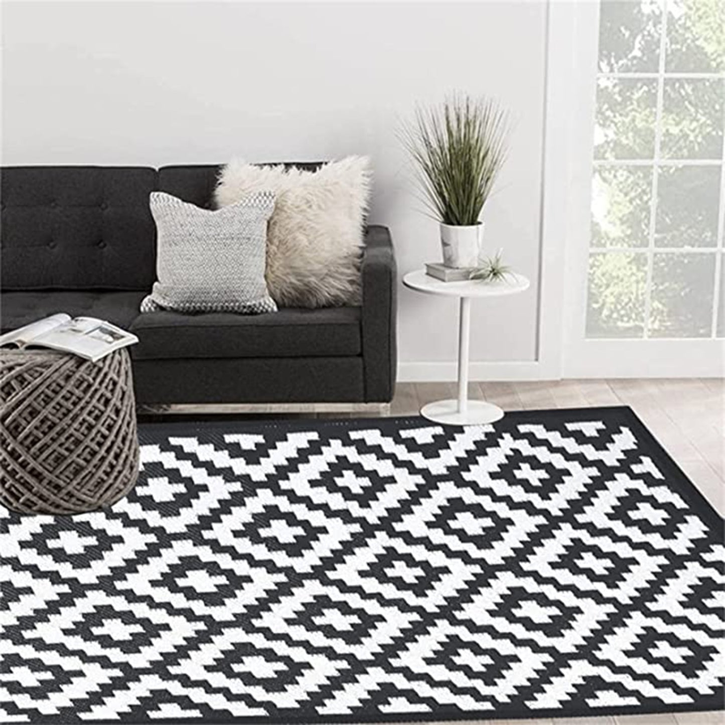 [Clearance] Non-slip Rug for Outdoor Patio Portable Woven Picnic Mat Easy Cleaning Reversible Carpet Multifunctional Floor Mat Home Decor