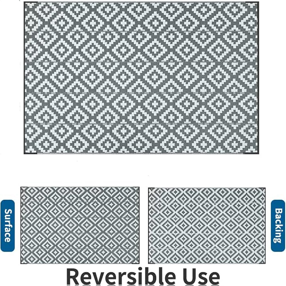 [Clearance] Non-slip Rug for Outdoor Patio Portable Woven Picnic Mat Easy Cleaning Reversible Carpet Multifunctional Floor Mat Home Decor
