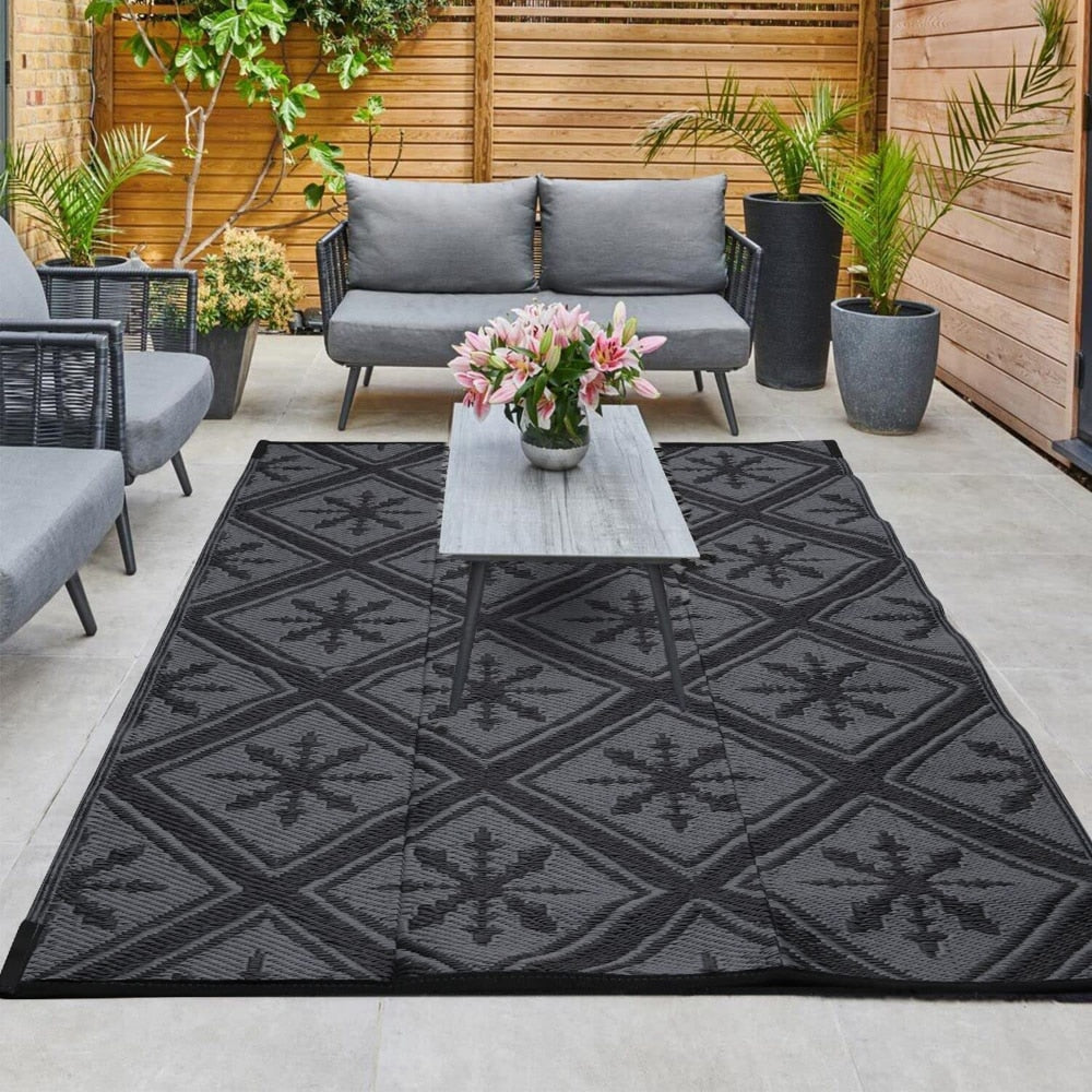 [Clearance] Non-slip Rug for Outdoor Patio Portable Woven Picnic Mat Easy Cleaning Reversible Carpet Multifunctional Floor Mat Home Decor